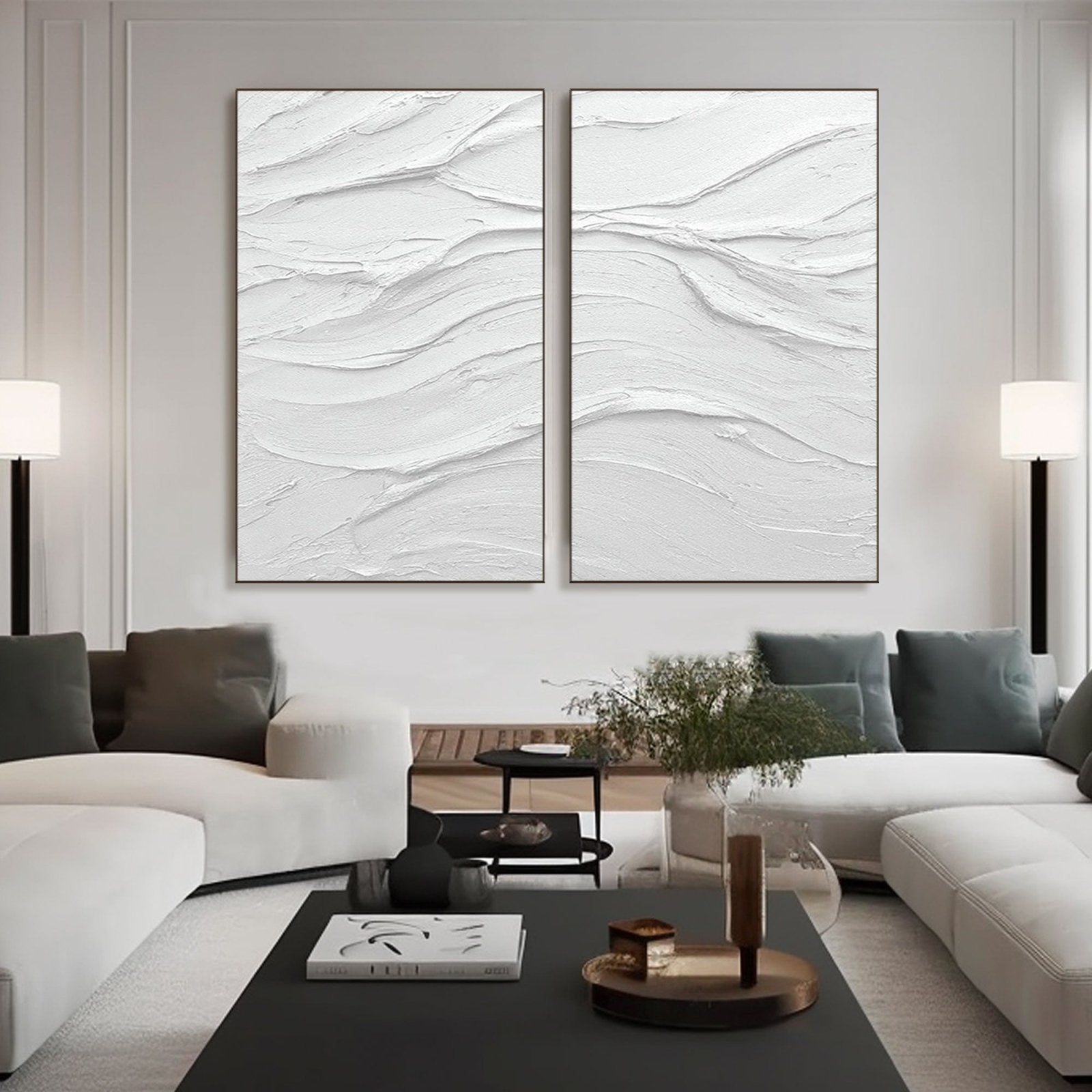 Textured Wall Art | Large White Textured Abstract Art #TC 225