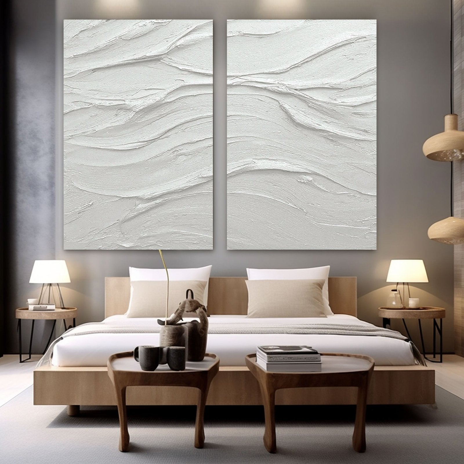 Textured Wall Art | Large White Textured Abstract Art #TC 225
