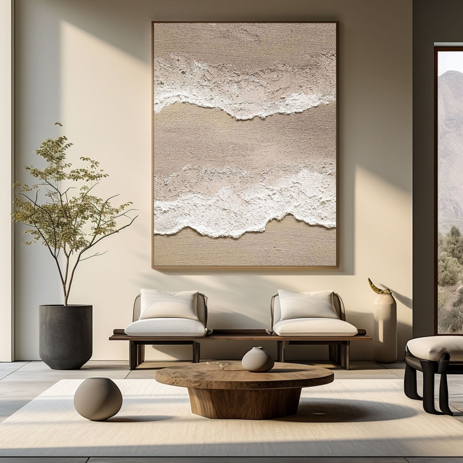 Minimalist Coastal Wall Art | Abstract Ocean Wave Painting #TC 227