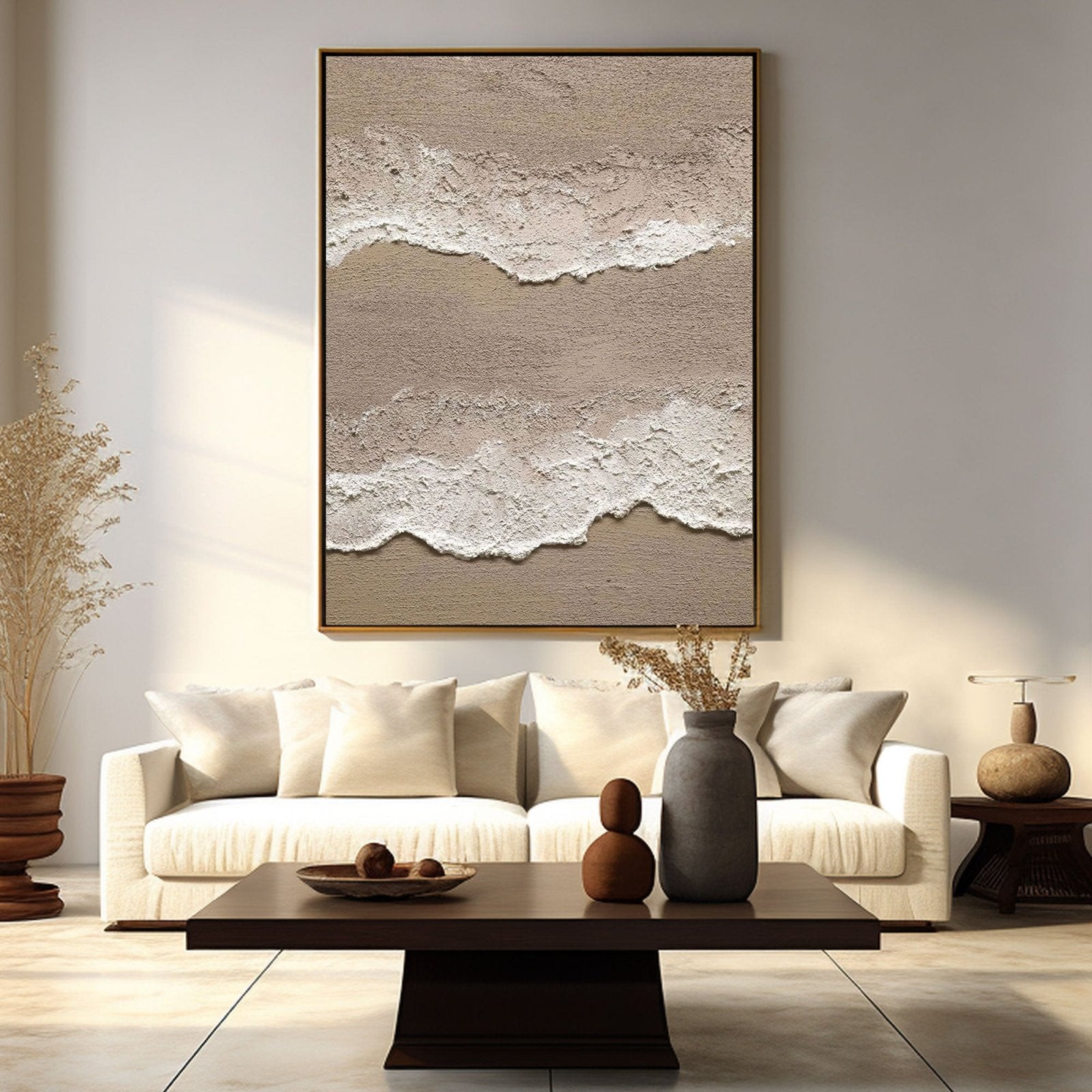 Minimalist Coastal Wall Art | Abstract Ocean Wave Painting #TC 227