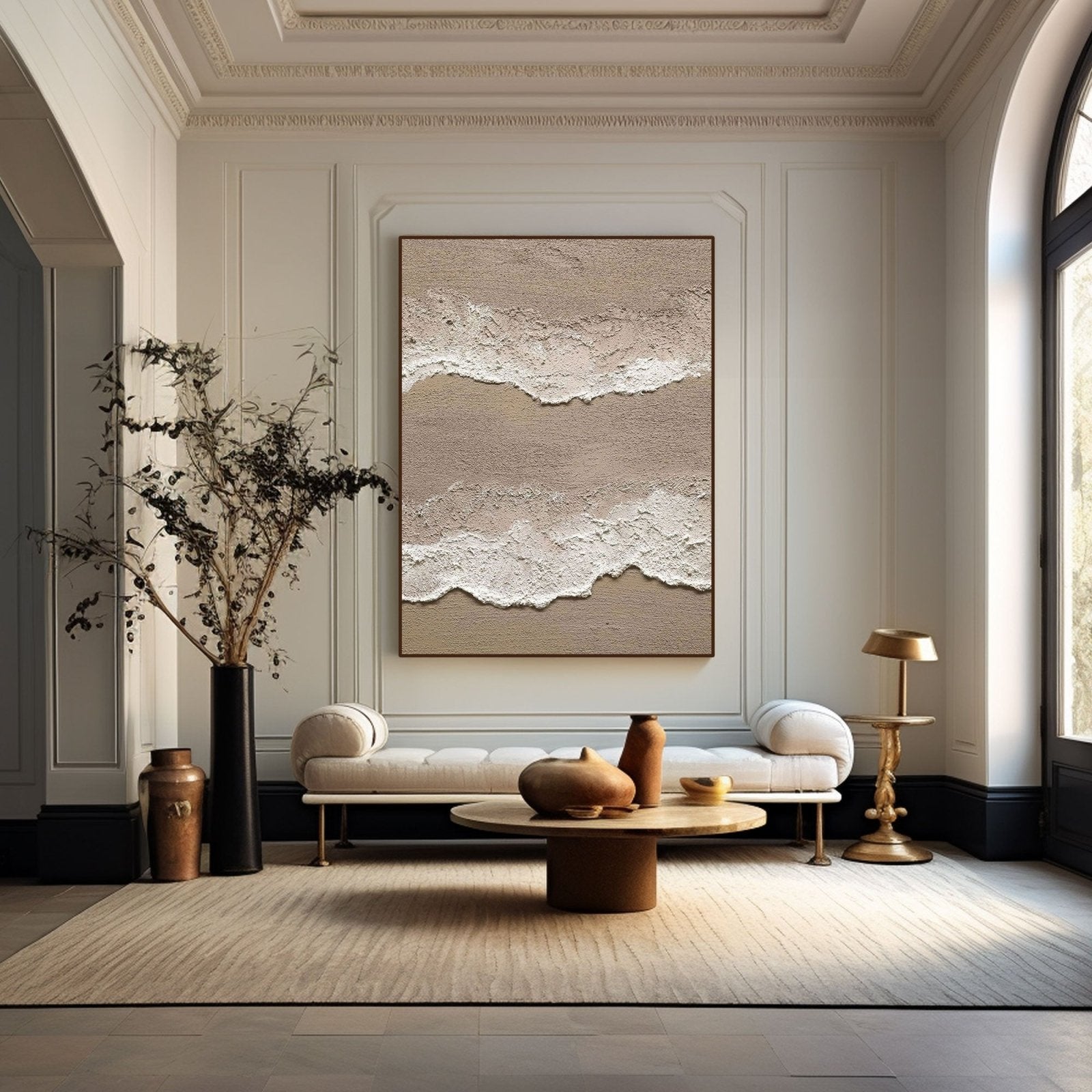 Minimalist Coastal Wall Art | Abstract Ocean Wave Painting #TC 227