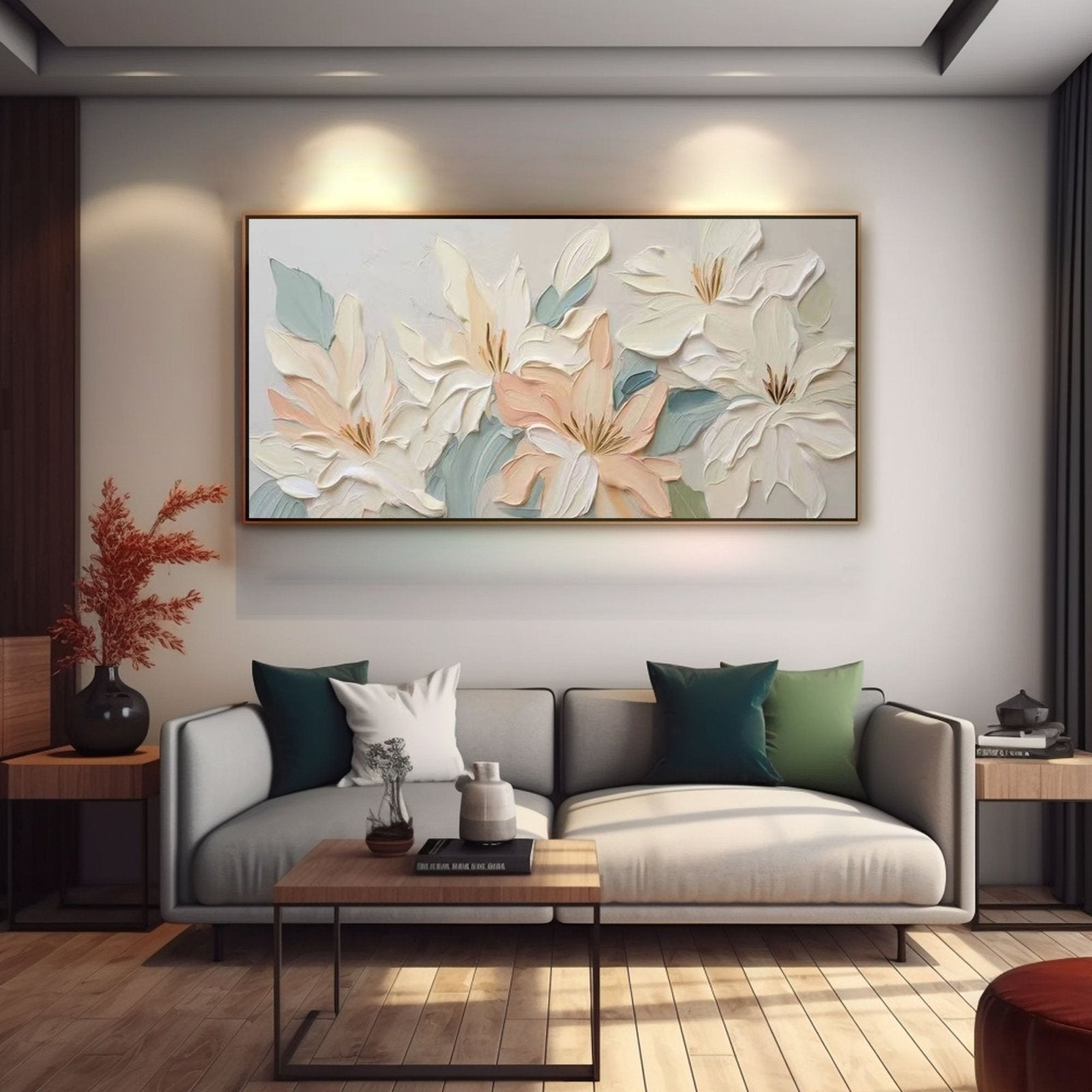 3D Plaster Flower Art | Textured Floral Wall Sculpture #TC 226
