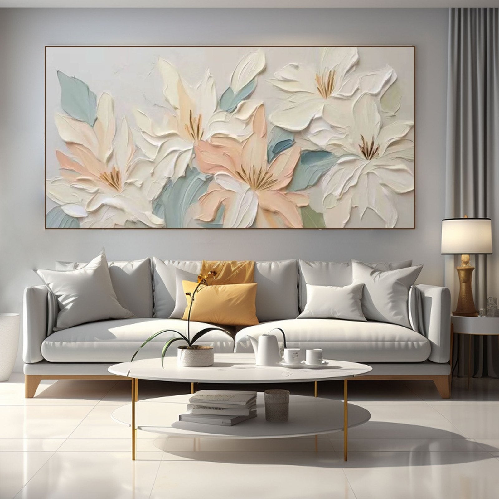 3D Plaster Flower Art | Textured Floral Wall Sculpture #TC 226
