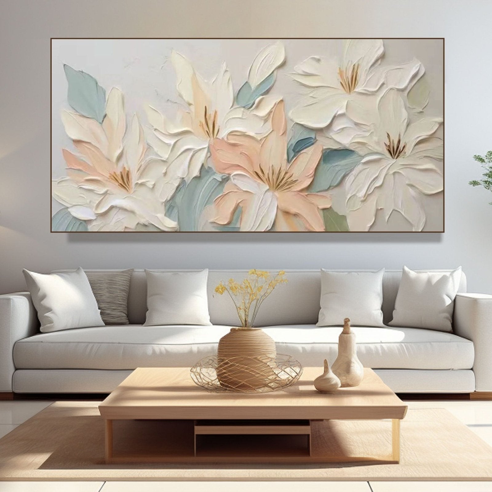 3D Plaster Flower Art | Textured Floral Wall Sculpture #TC 226