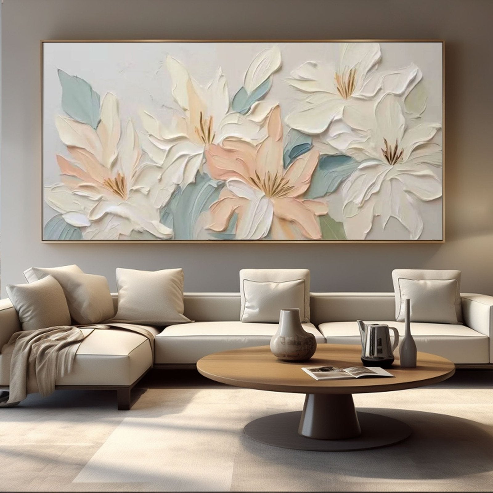 3D Plaster Flower Art | Textured Floral Wall Sculpture #TC 226