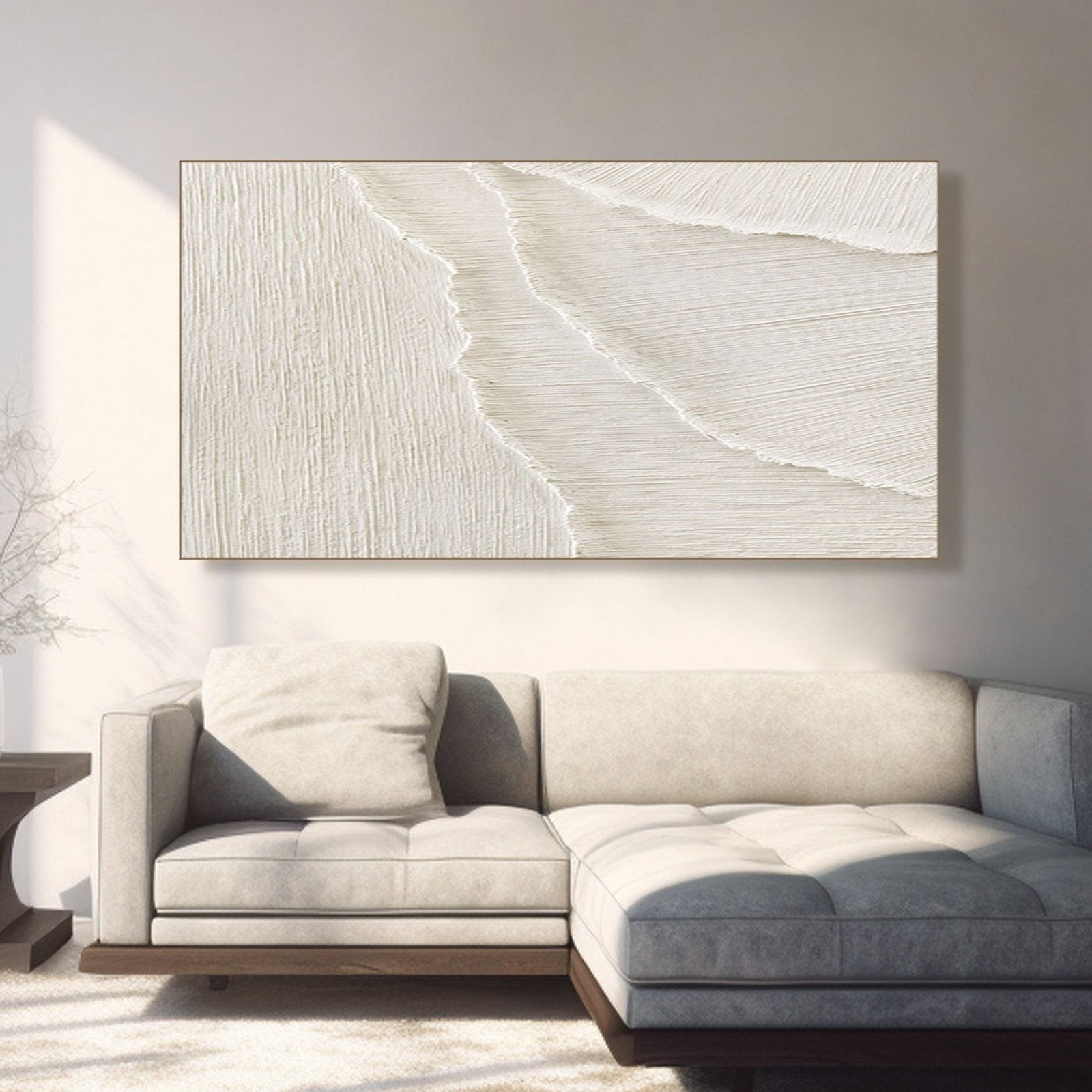 Minimalist Textured White Abstract Art | Modern 3D Wall Painting #TC 182