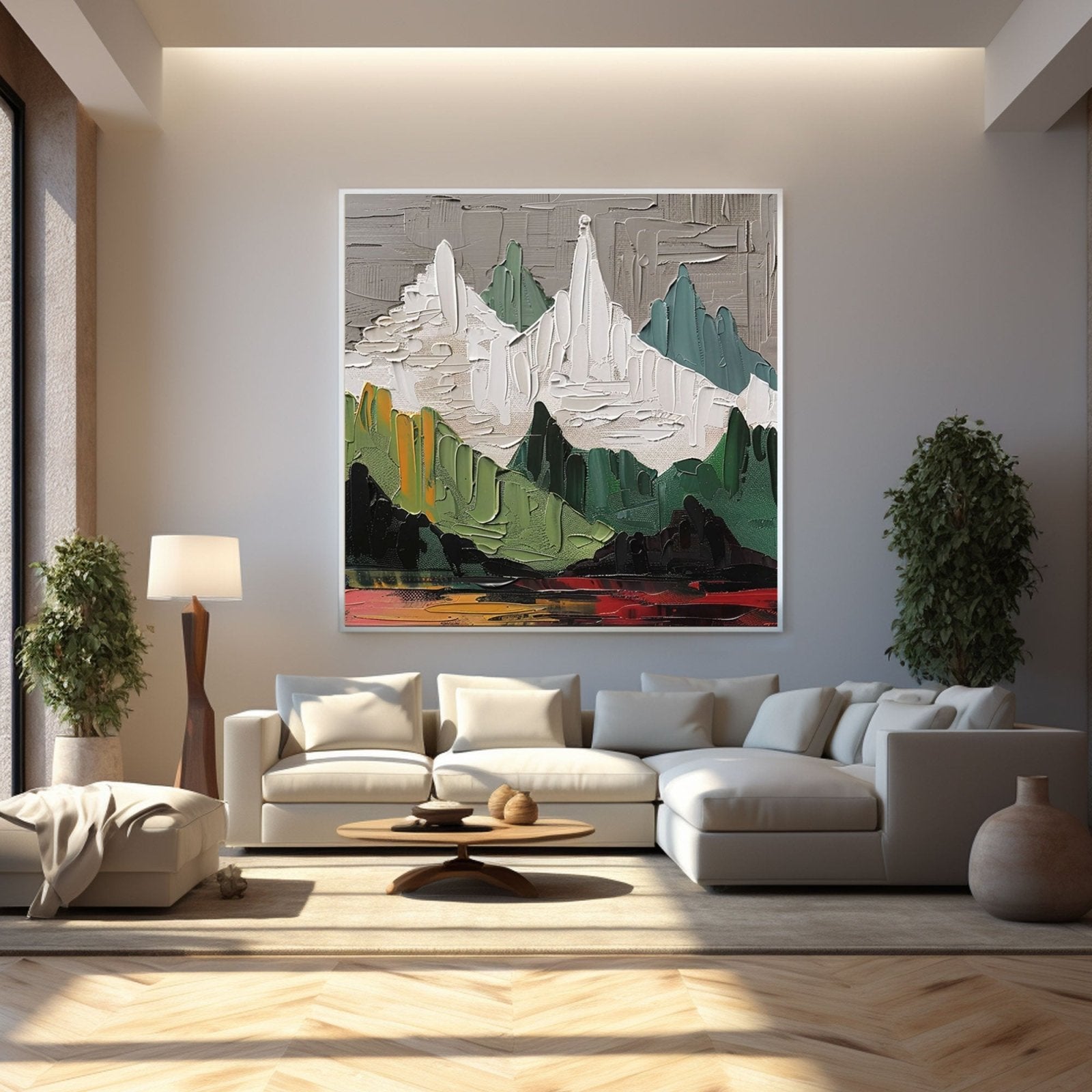Large Abstract Mountain Art | Modern Textured Oil Painting #TC 231