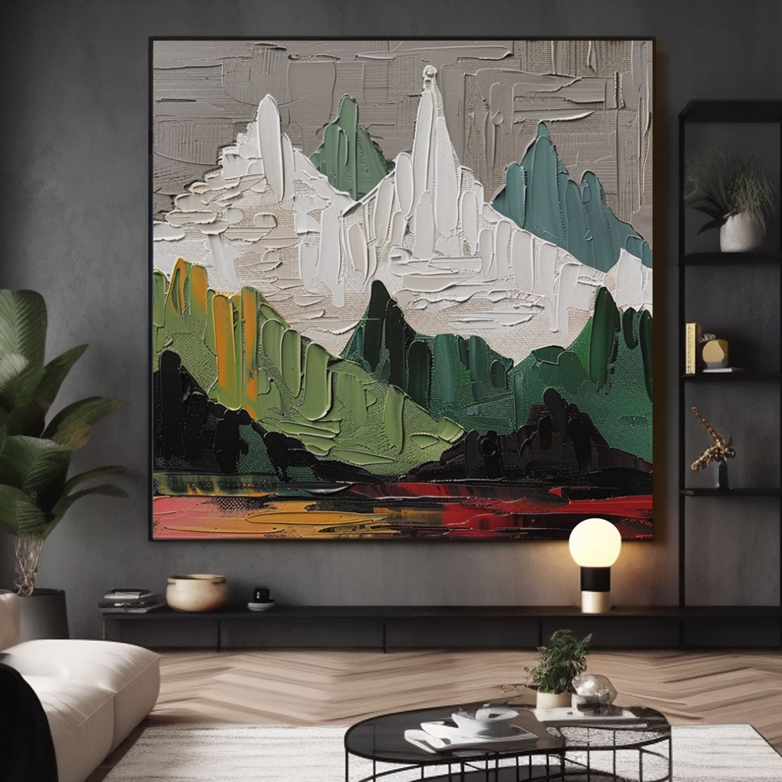 Large Abstract Mountain Art | Modern Textured Oil Painting #TC 231
