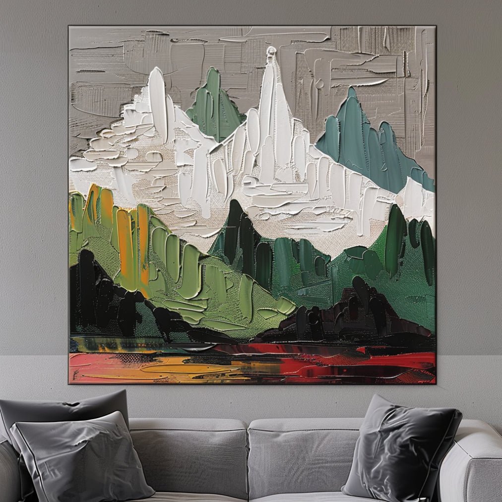 Large Abstract Mountain Art | Modern Textured Oil Painting #TC 231