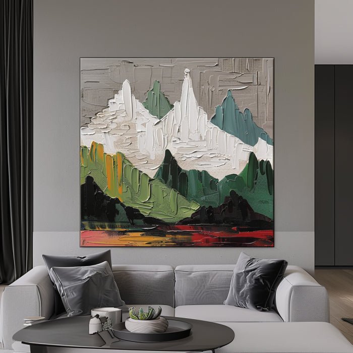 Large Abstract Mountain Art | Modern Textured Oil Painting #TC 231