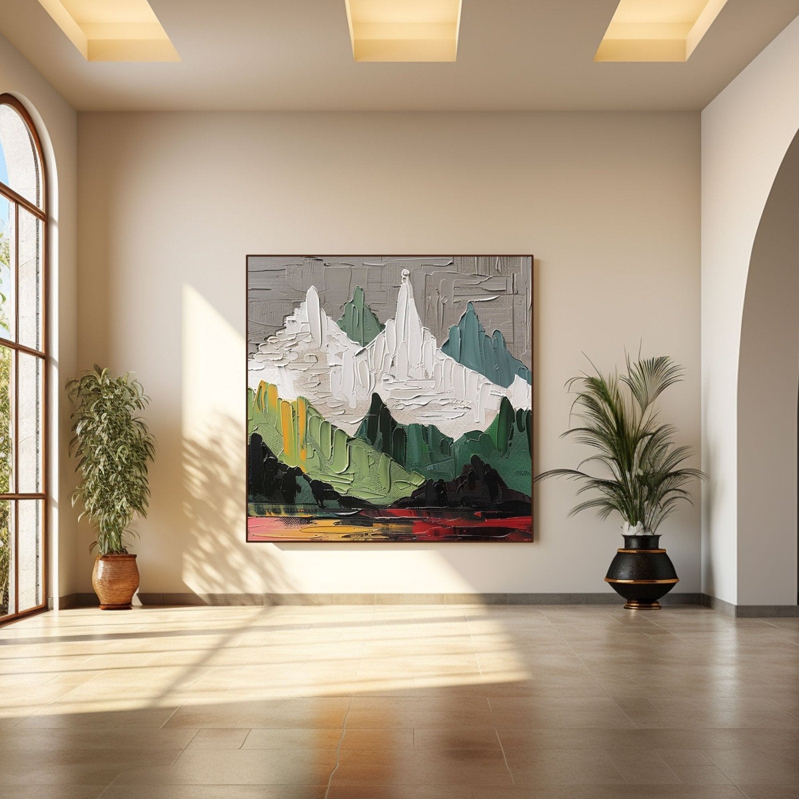 Large Abstract Mountain Art | Modern Textured Oil Painting #TC 231