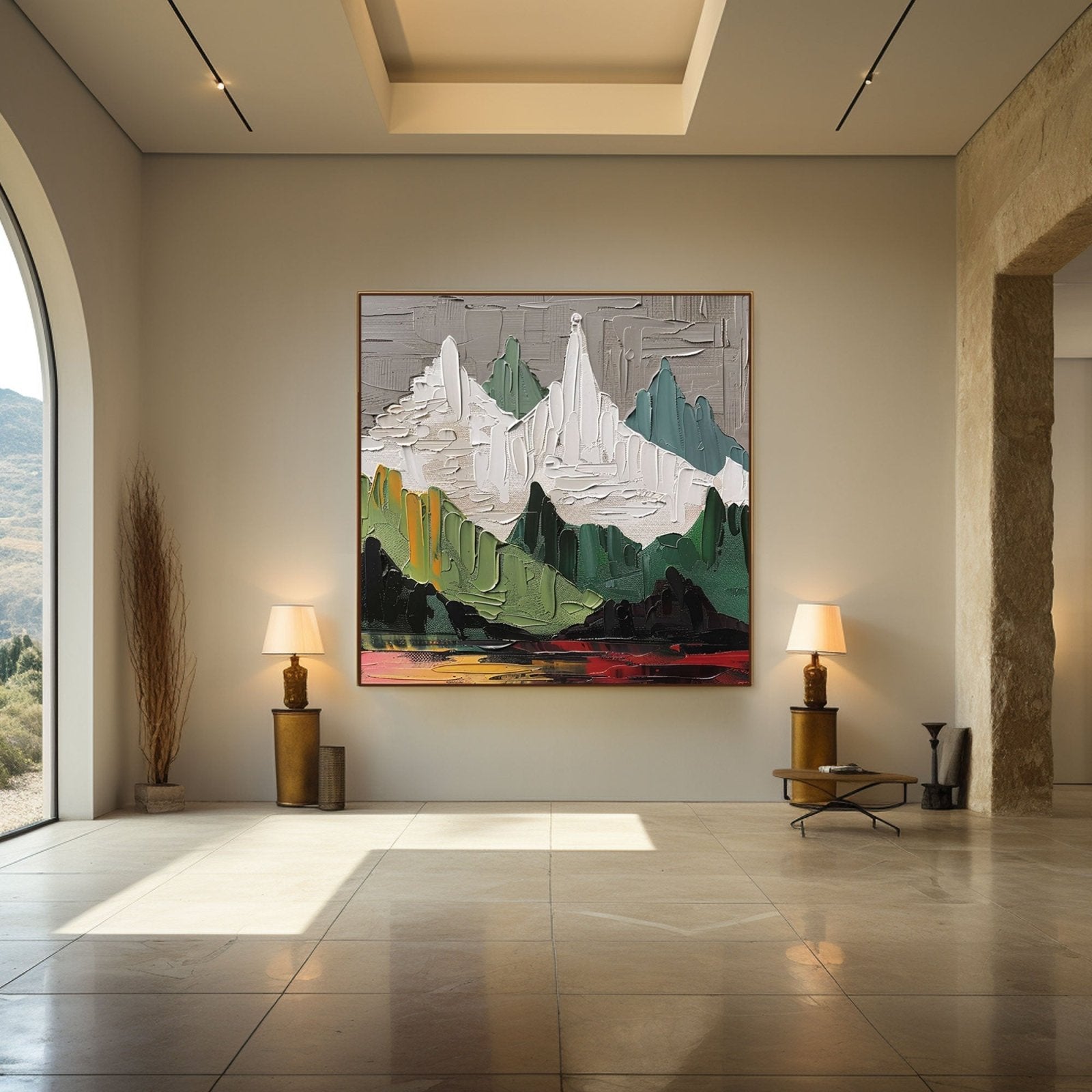 Textured Mountain Landscape | Abstract Impasto Wall Art