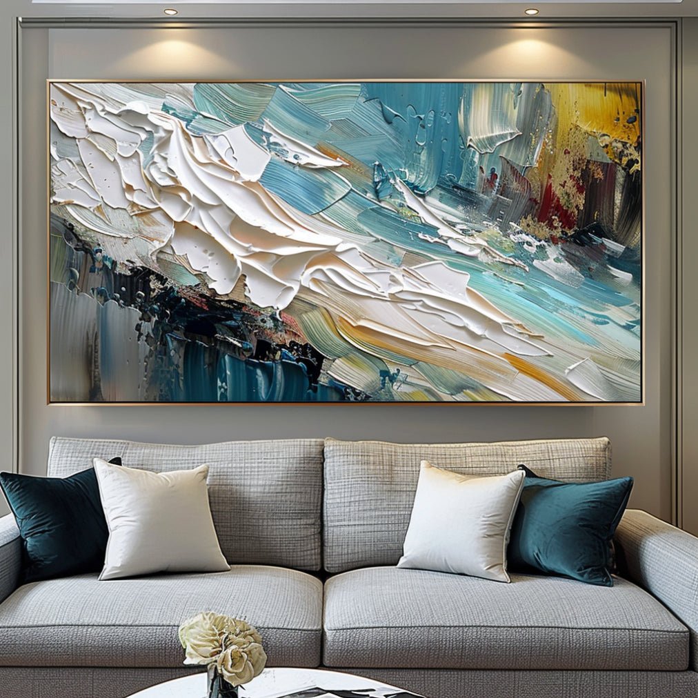 Modern Coastal Textured Oil Painting