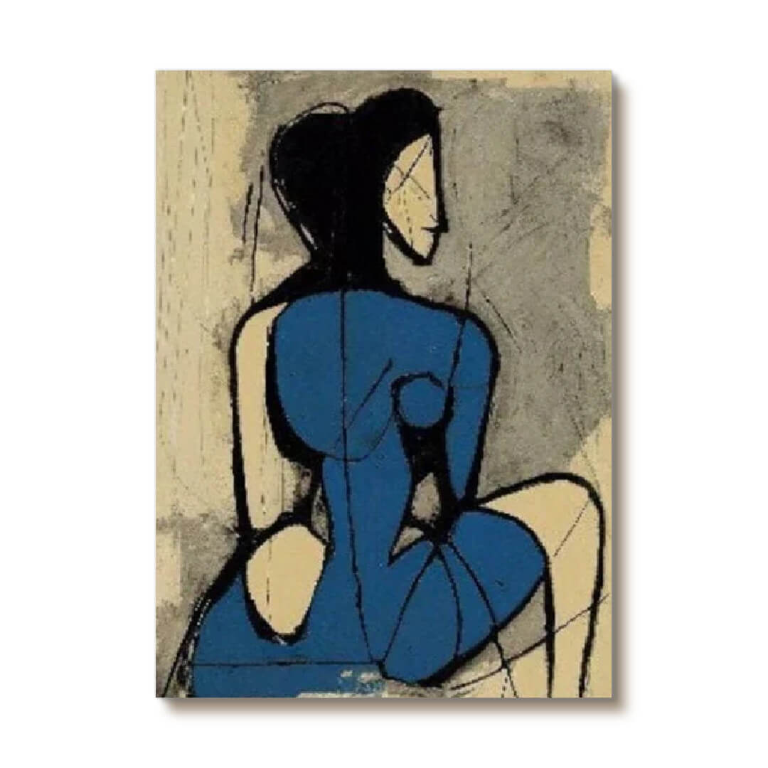 Modern Primitivism Art | Abstract Woman in Blue Painting #AA 150
