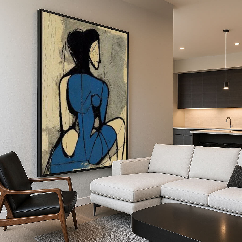 Modern Primitivism Art | Abstract Woman in Blue Painting #AA 150