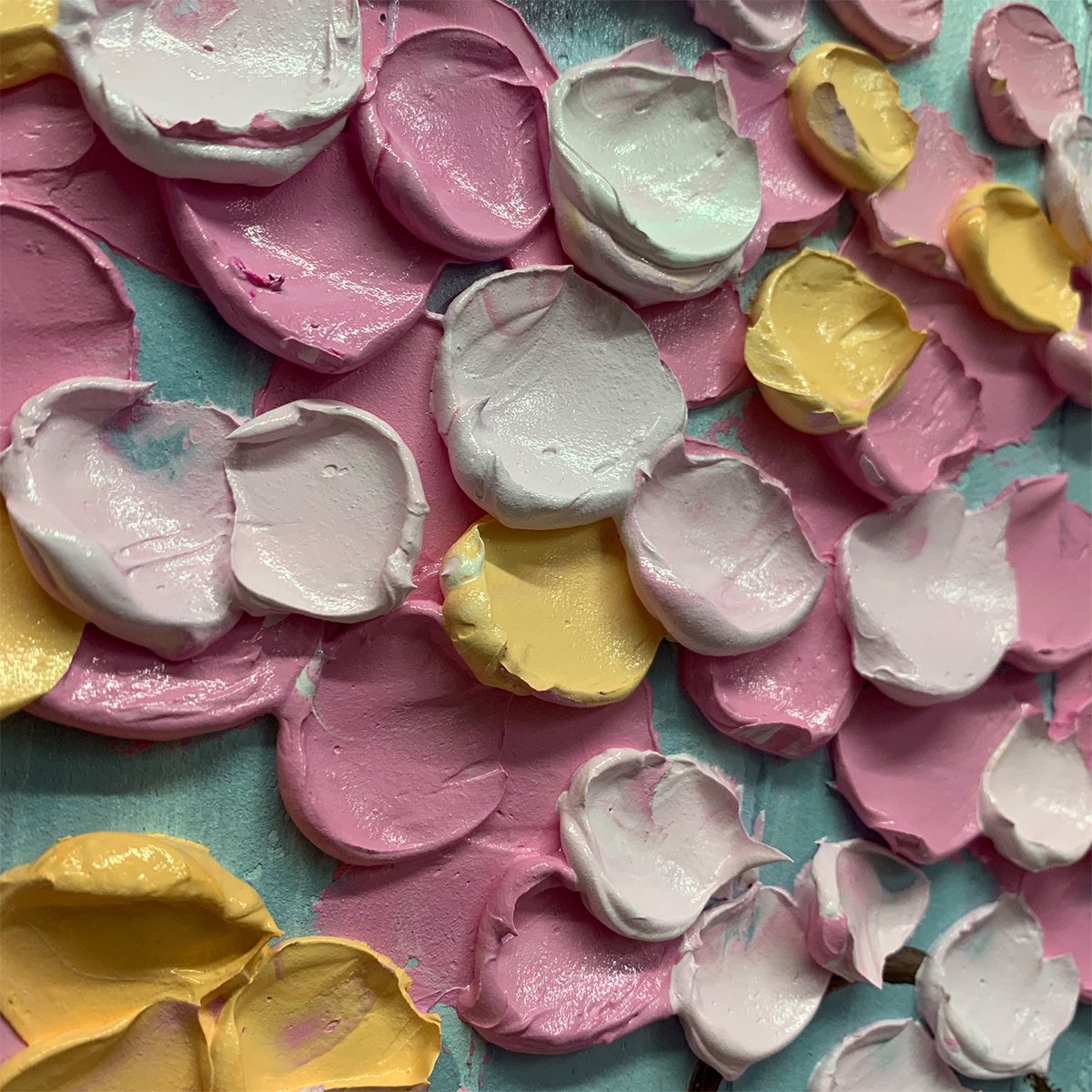 3D Textured Impasto Floral Tree Art | Palette Knife Painting #AA 388