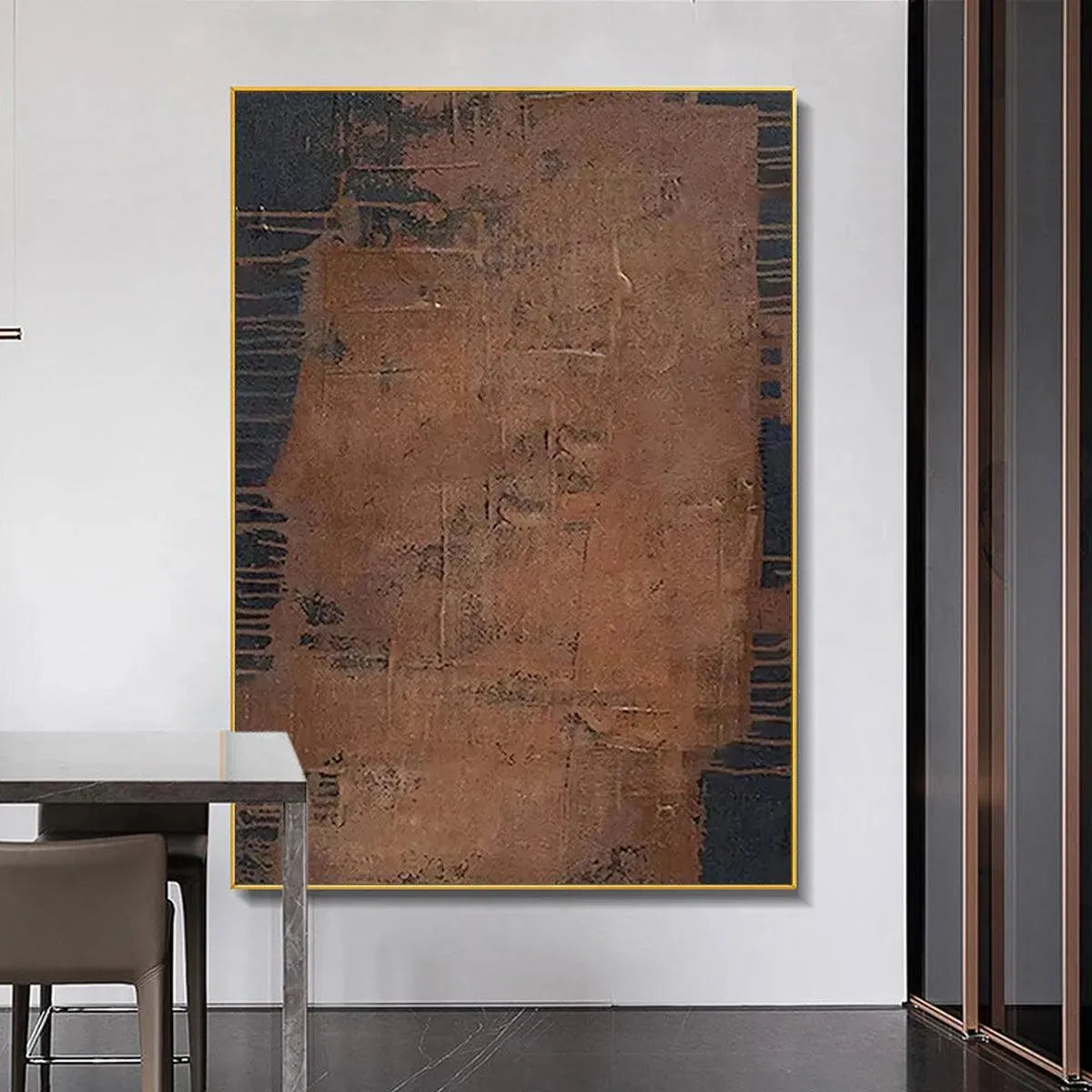 Wabi-sabi Style Textured Canvas | Rustic Earth Tone Decor