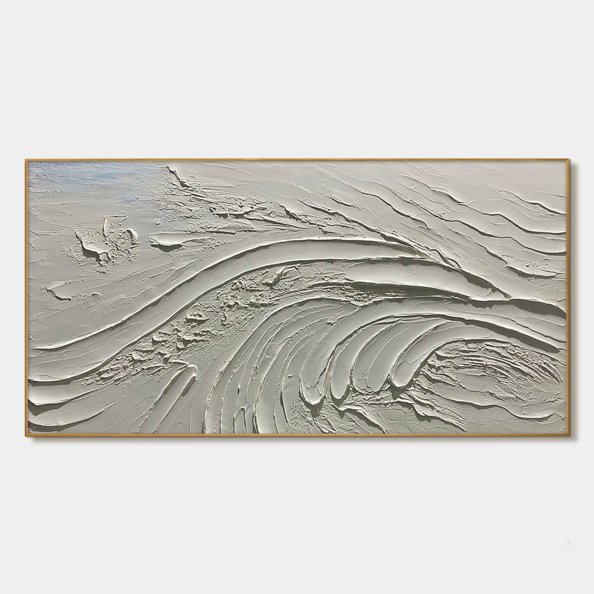 3D Textured White Abstract Wall Art | Plaster Effect Canvas #AA 355