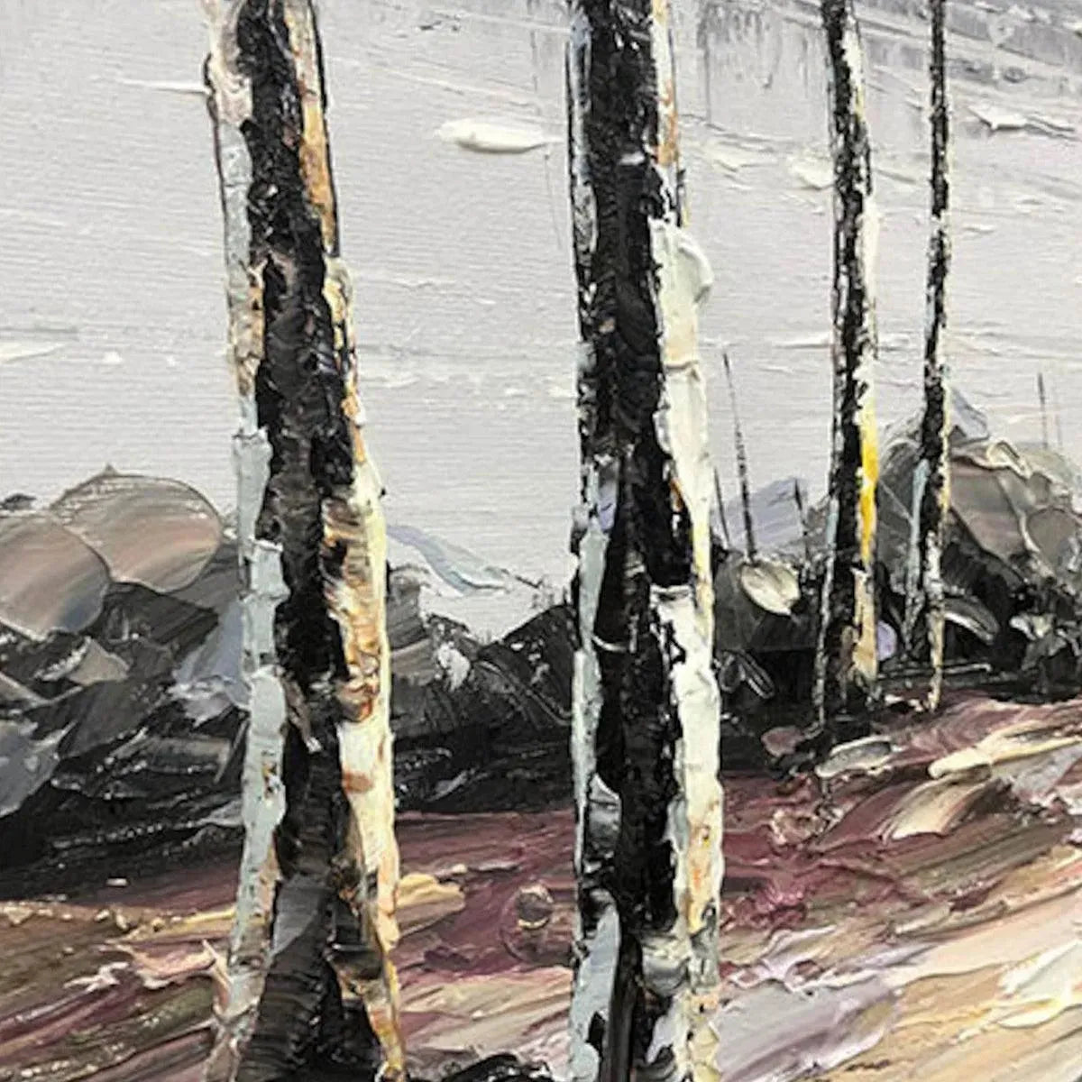 Textured 3D Tree Painting | Impasto Forest Wall Art #AA 140