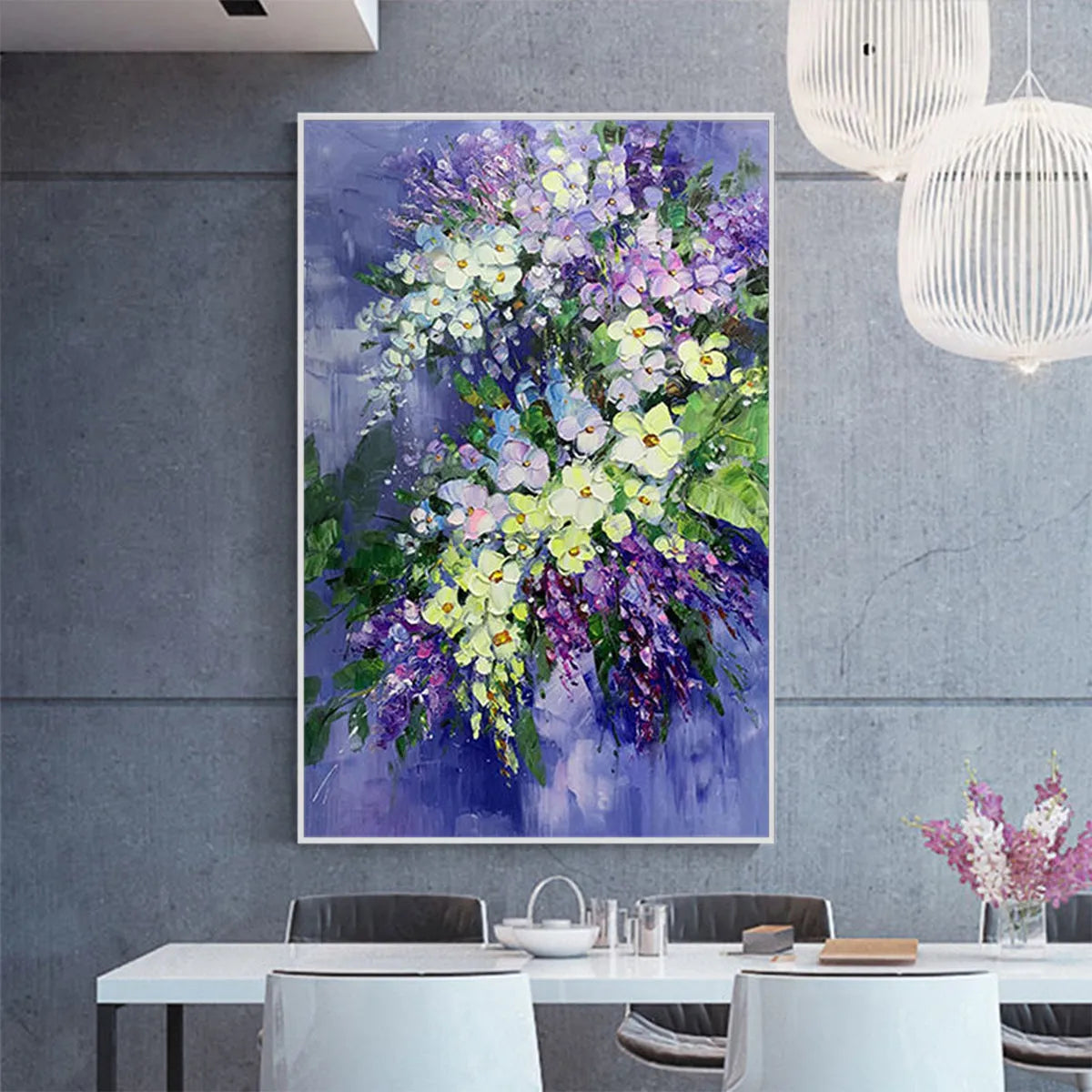 Abstract Lilac & Wisteria Painting | Purple Floral Art #AA 141