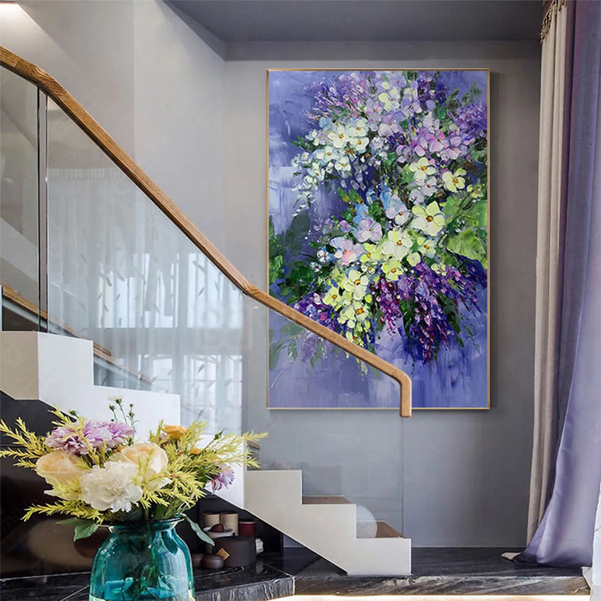 Abstract Lilac & Wisteria Painting | Purple Floral Art #AA 141