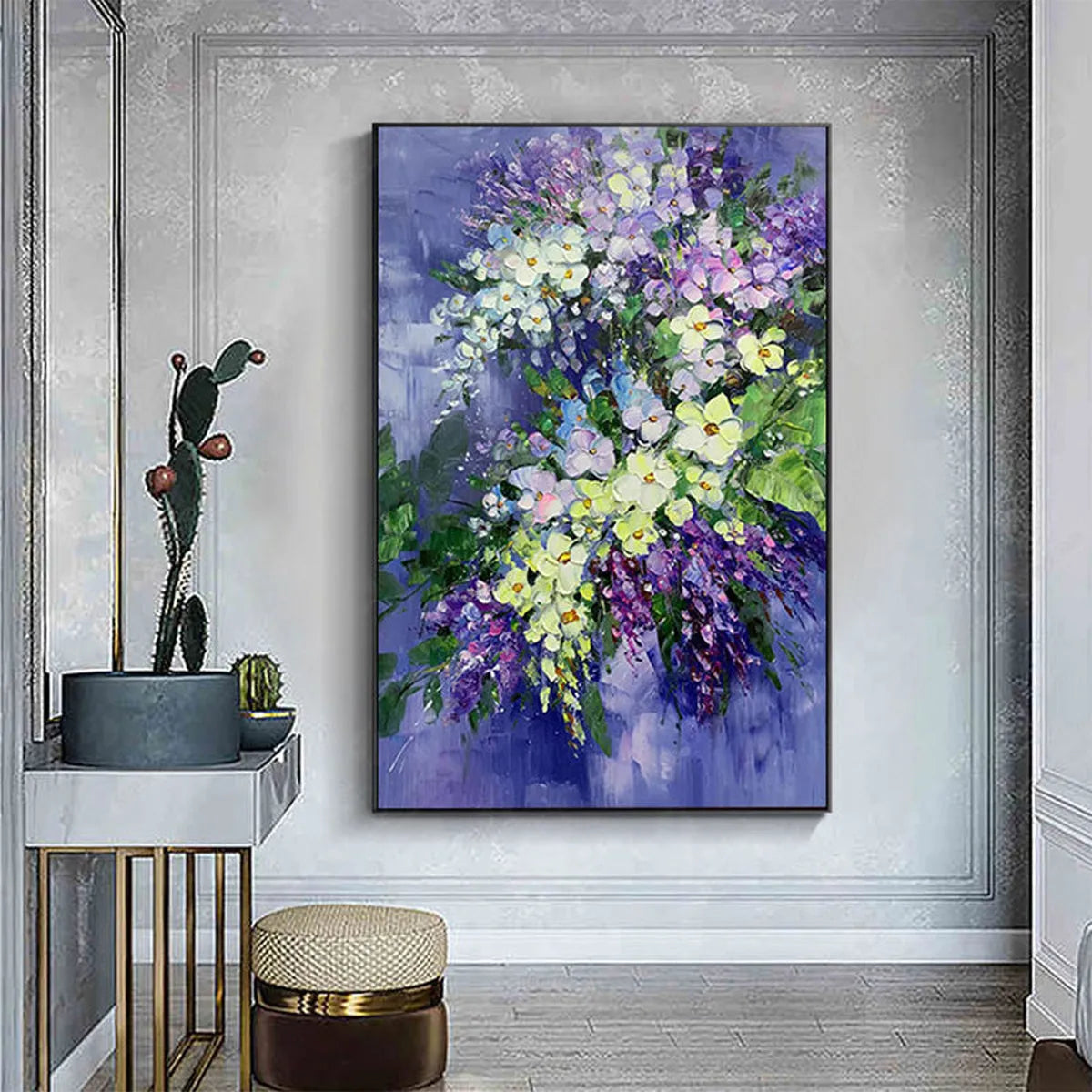 Abstract Lilac & Wisteria Painting | Purple Floral Art #AA 141