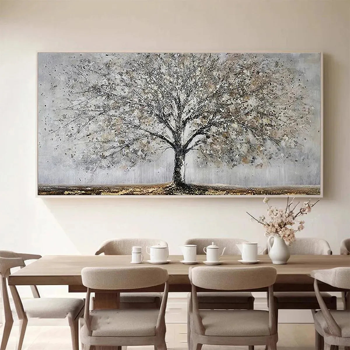 Serene Tree of Life Wall Art | Calming Neutral Landscape