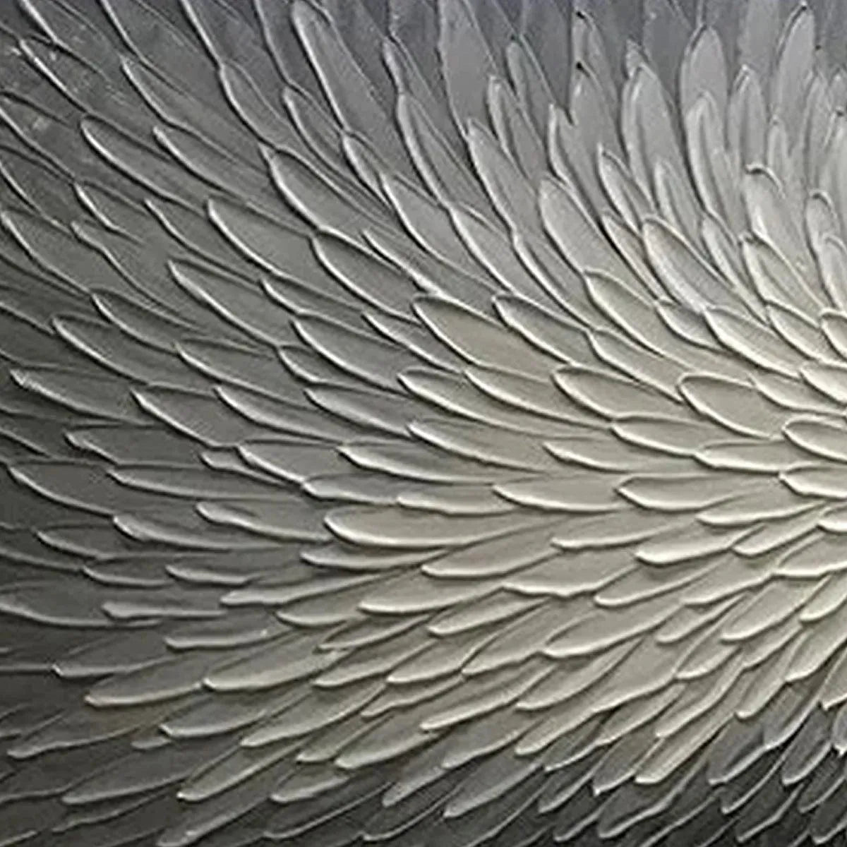 Textured 3D Abstract Flower | Grey & White Wall Art #AA 142