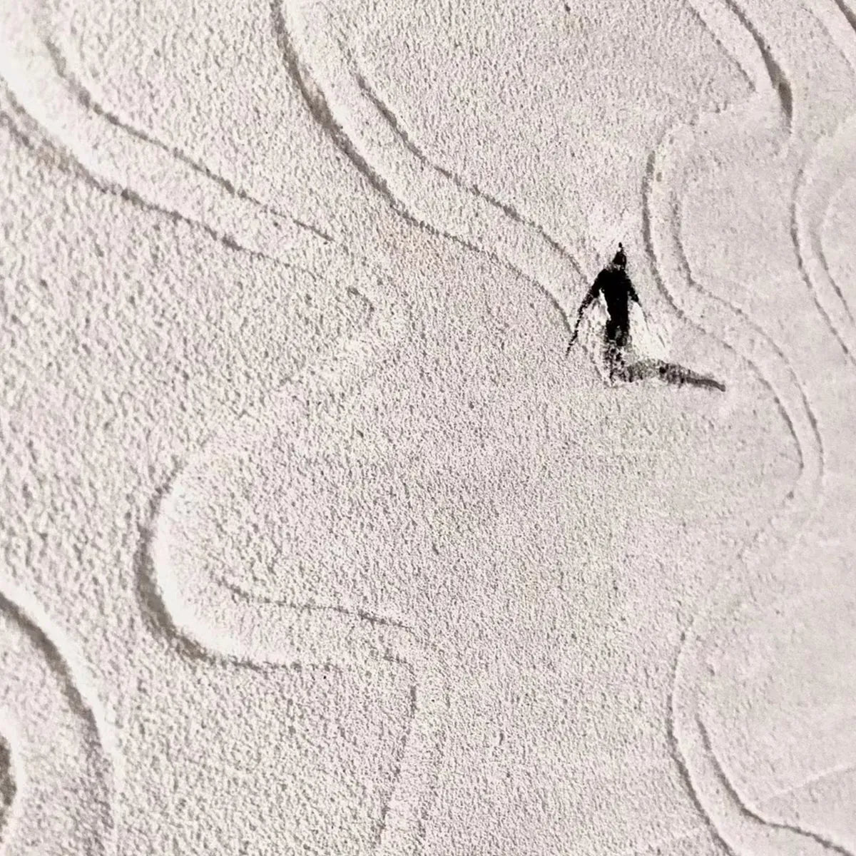 Black and White Ski Art | Large Textured Painting #AA 233