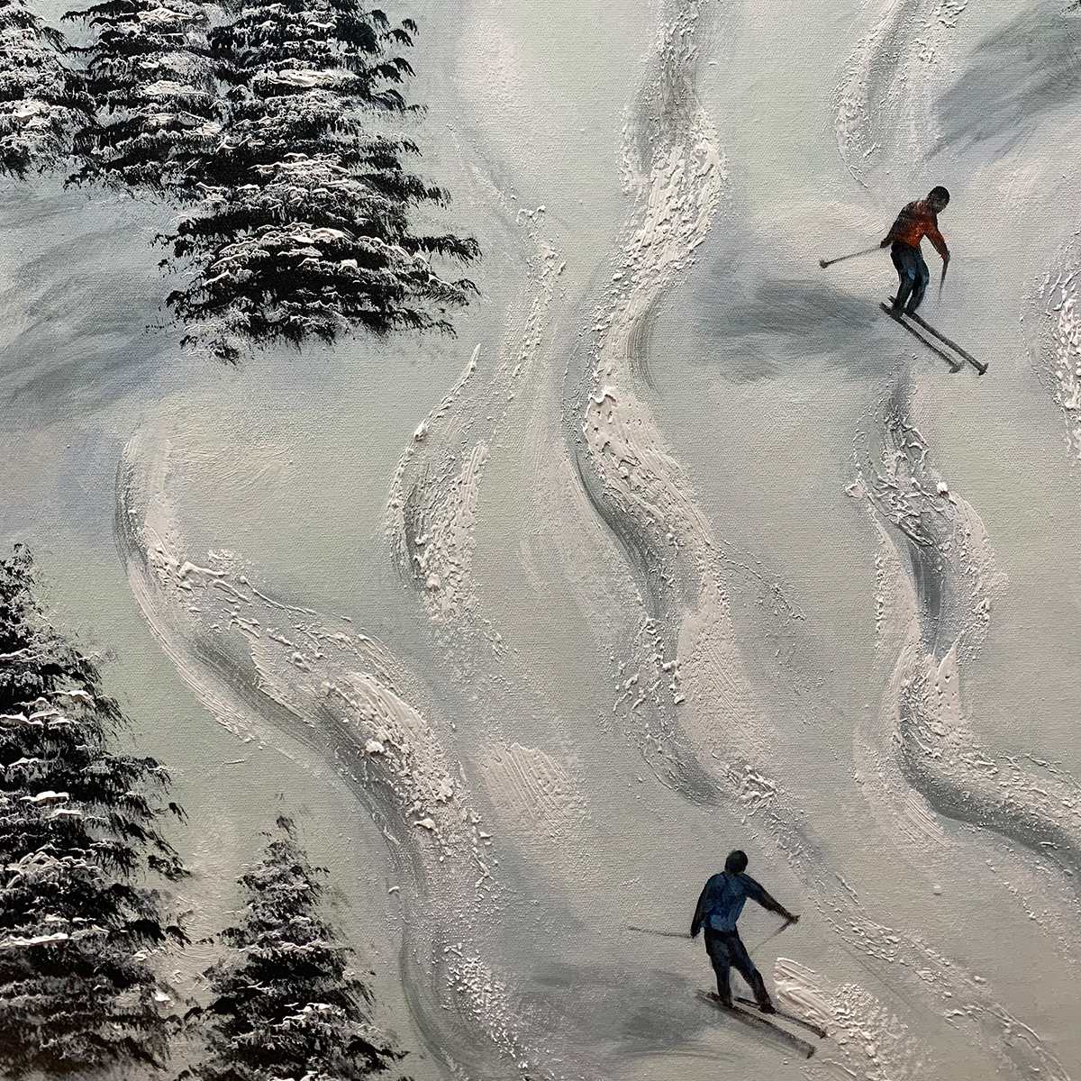Textured 3D Ski Painting | Realistic Winter Sports Art #AA 232