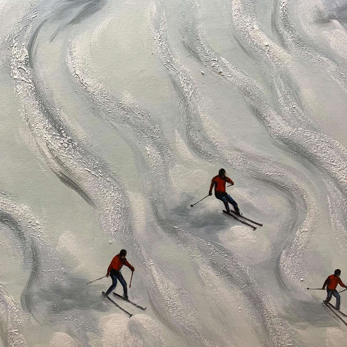 Textured 3D Ski Painting | Realistic Winter Sports Art #AA 232