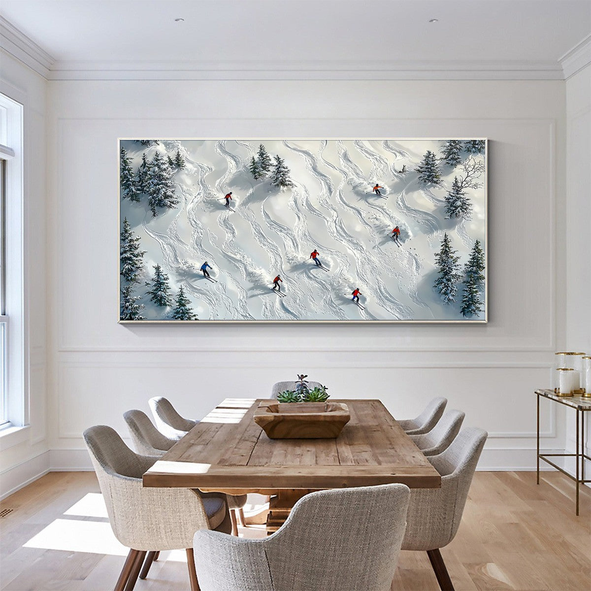Textured 3D Ski Painting | Realistic Winter Sports Art #AA 232