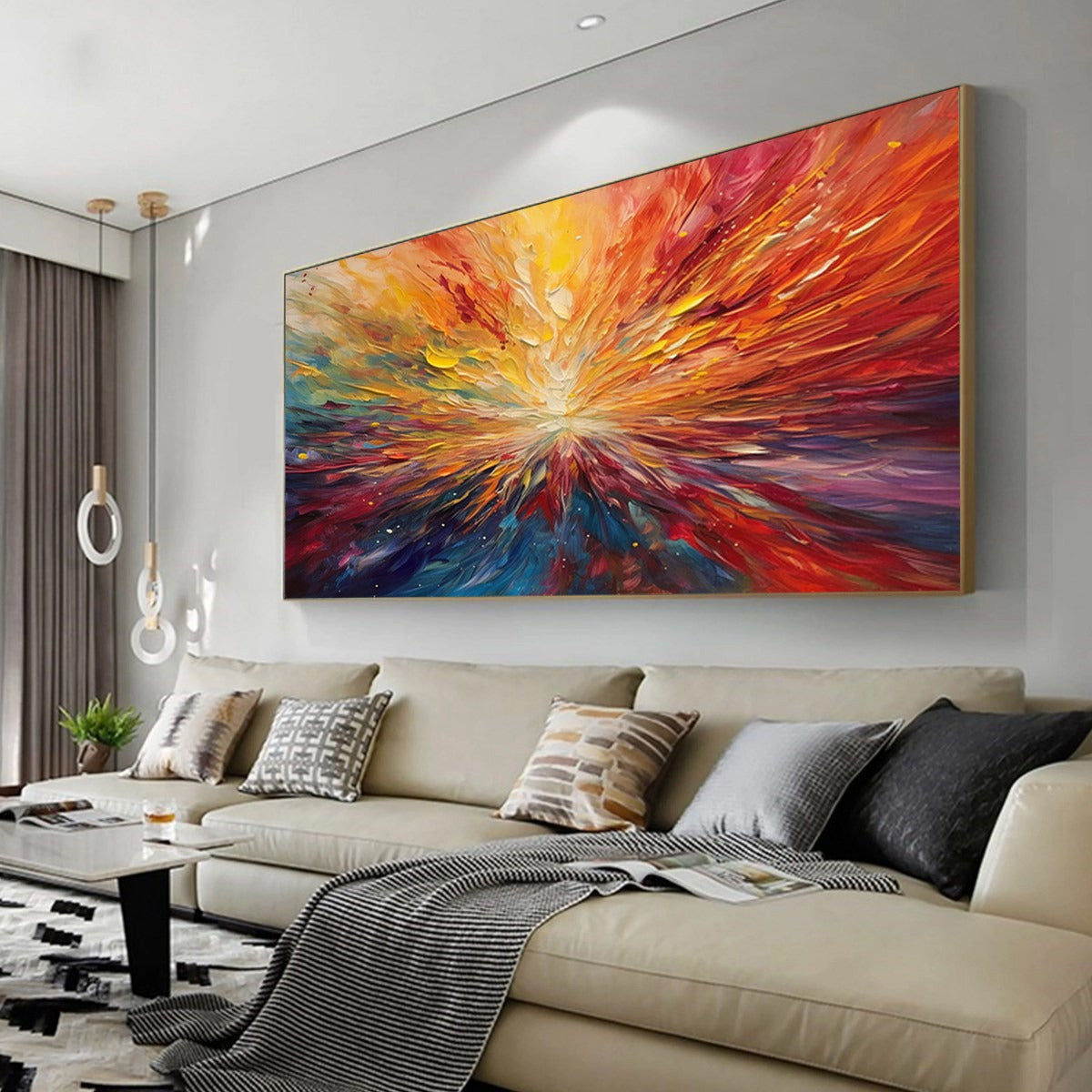 Modern Abstract Expressionist Art | Large Colorful Canvas #AA 145