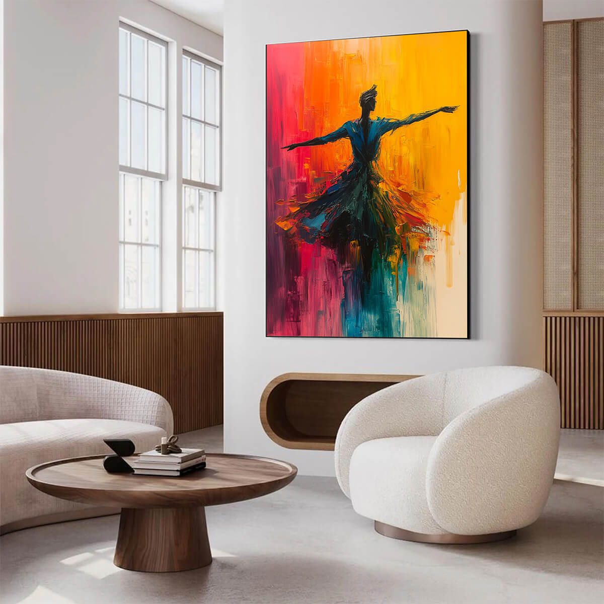 Large Colorful Abstract Dancer Painting | Vibrant Wall Art #AA 118