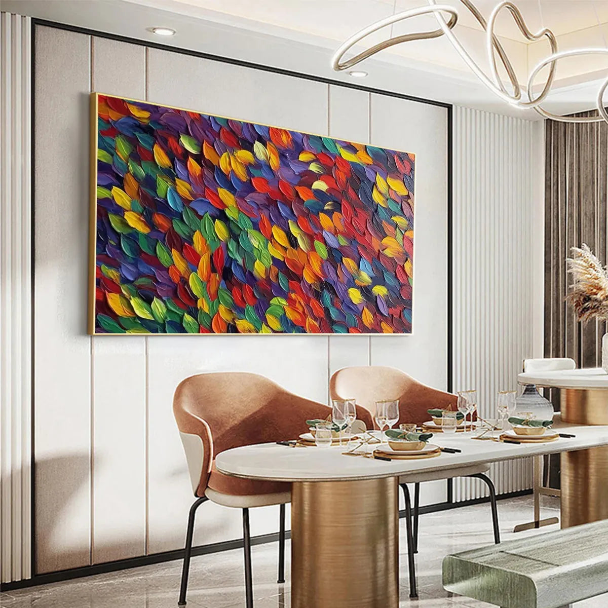 Textured 3D Colorful Leaves | Abstract Impasto Art #AA 147