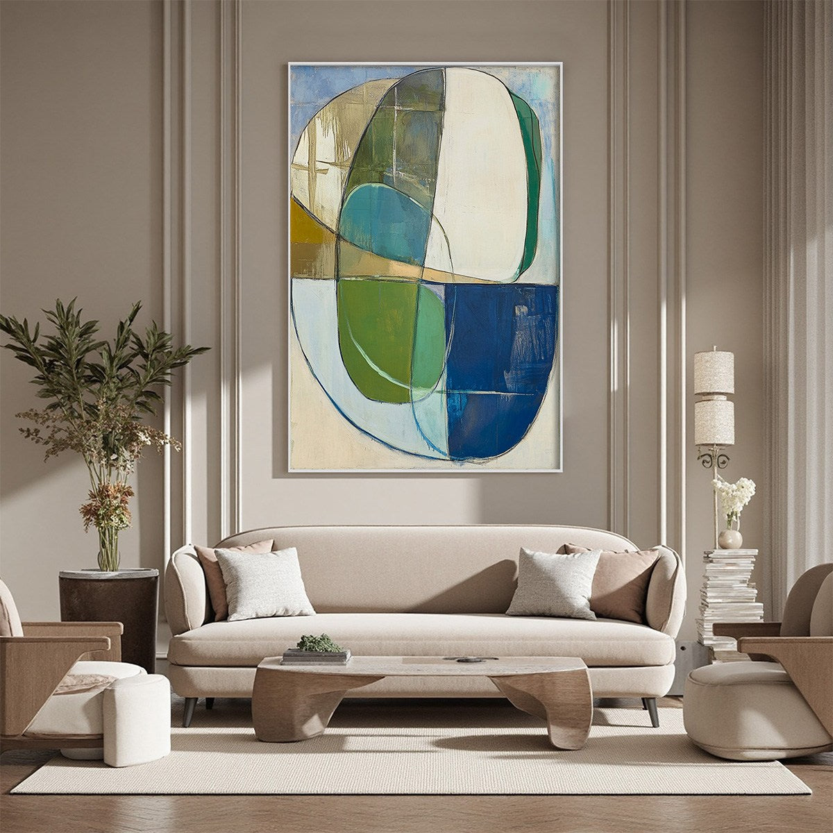 Calming Abstract Wall Art | Serene Blue & Green Painting