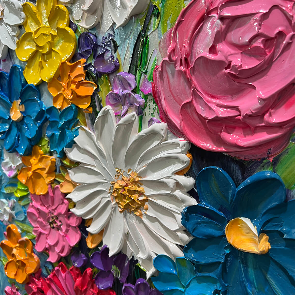 Joyful Abstract Bouquet Art | Vibrant Colorful Wall Decor #AA 166