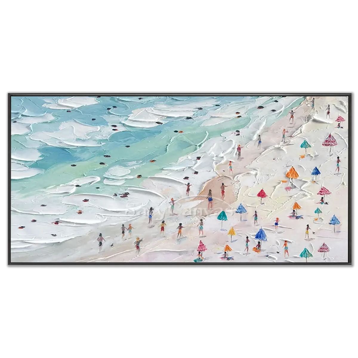 Seascape_and_Snowy_Peak_Painting-black-frame-03.webp