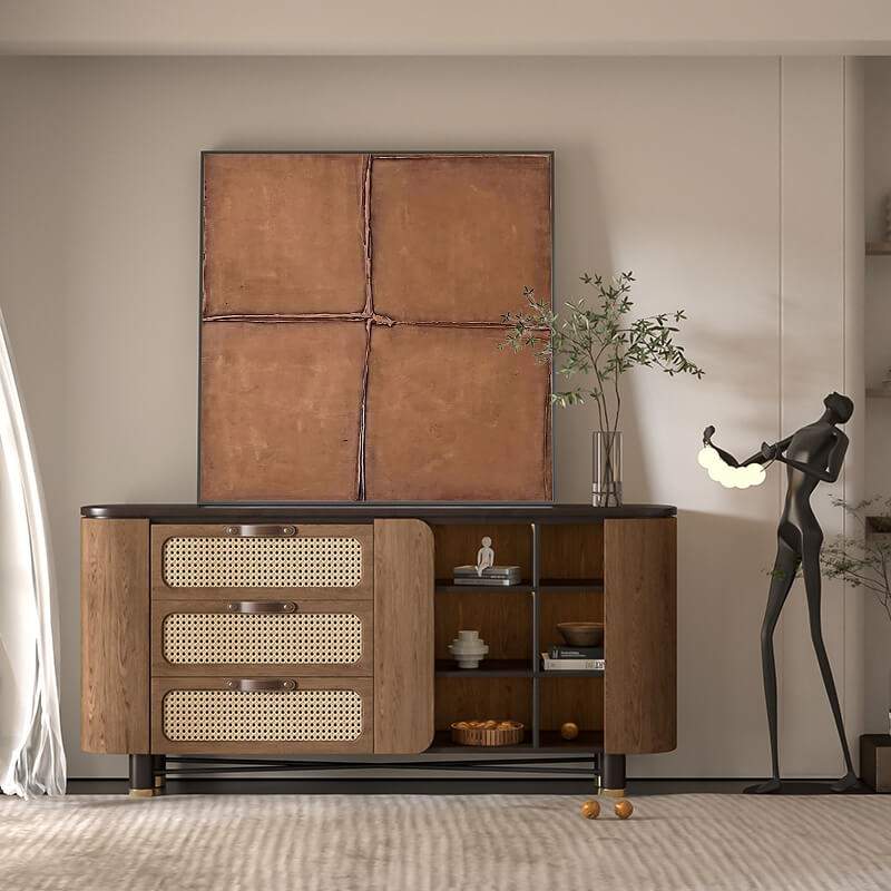 Modern Geometric Cross Painting | Textured Brown Wall Art #AA 252