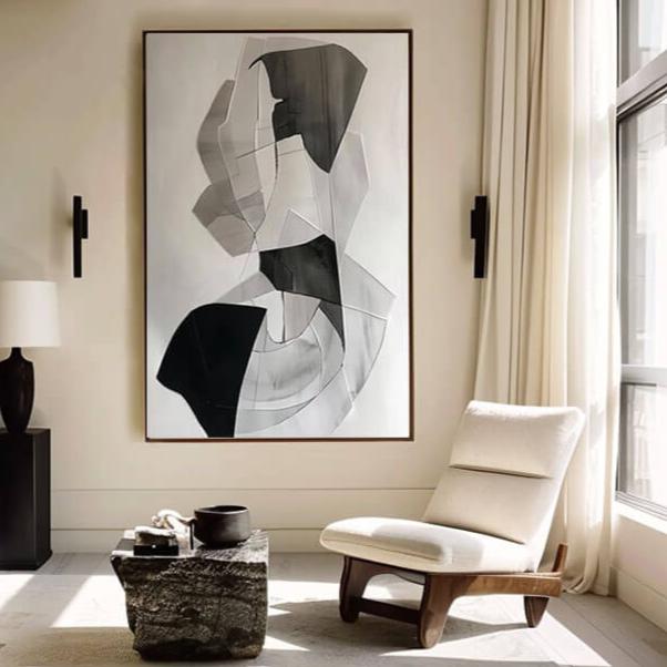 Japandi Style Abstract Wall Art | Wabi-sabi Neutral Decor