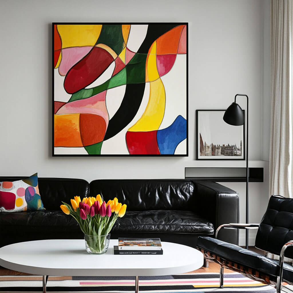 Large Geometric Abstract Art | Colorful Statement Painting