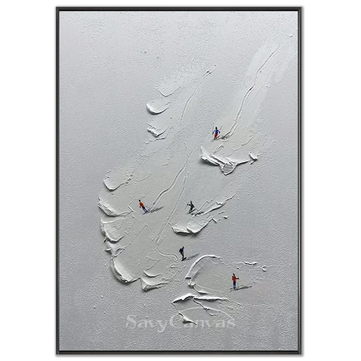 Skiing_Sport_Art_Textured_Painting_Canvas-black-frame-02.webp