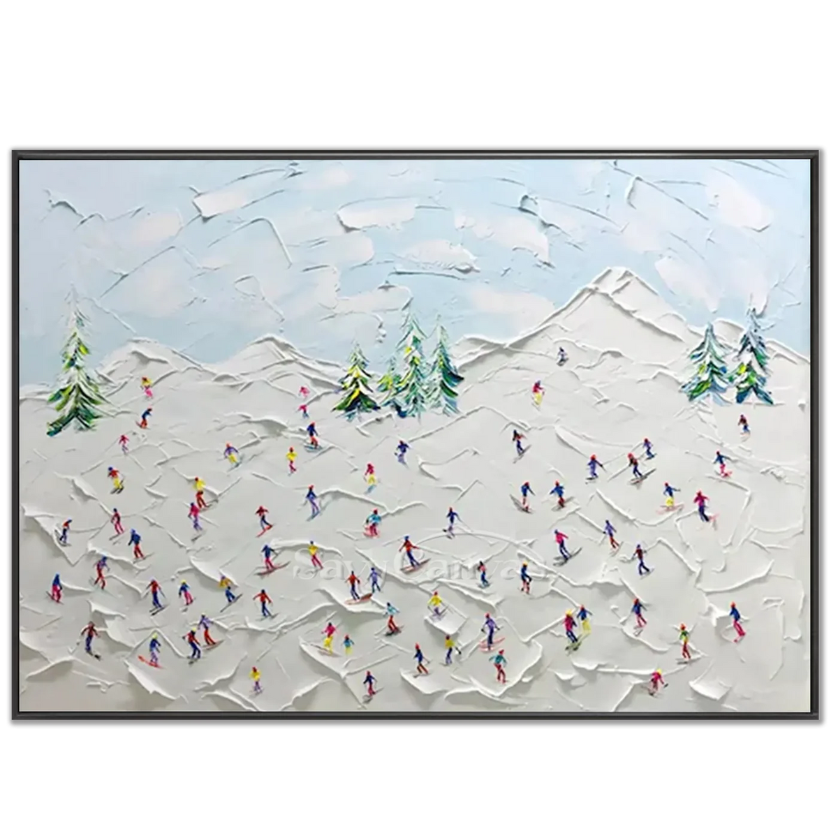 Skiing_Sport_Art_Textured_Painting_Canvas_MM1-black-frame-02.webp