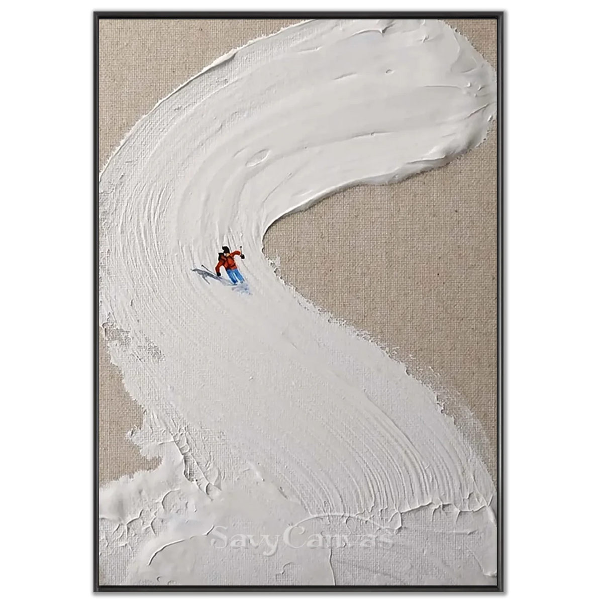 Skiing_Sport_Art_Textured_Painting_Canvas_MM1-black-frame-02.webp