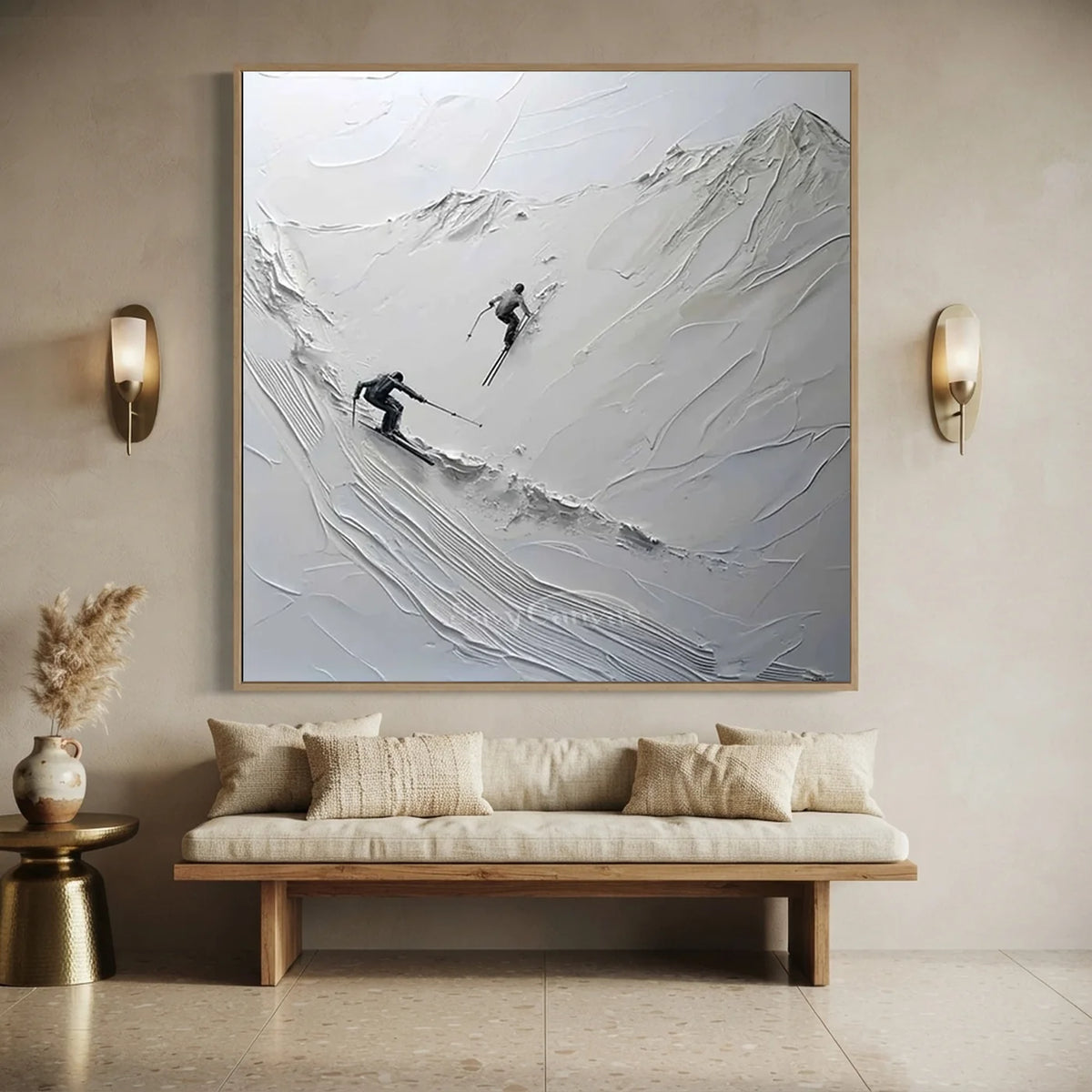Skiing_Sports_Art_Textured_Painting_Canvas_MM1-for-Minimalist-entryway-01.webp
