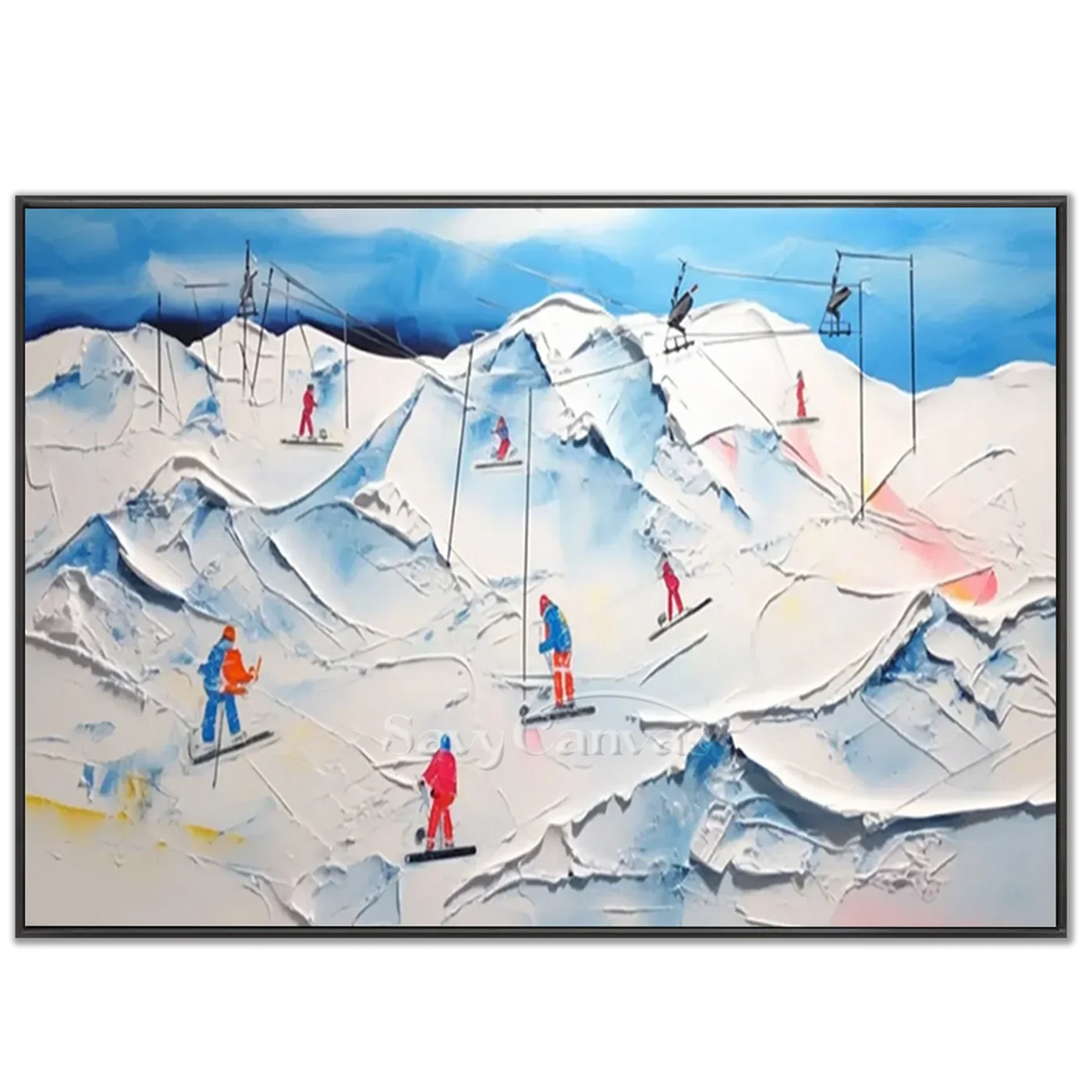Skiing_Sports_Art_Textured_Painting_Canvas_MM16-black-frame-02.webp