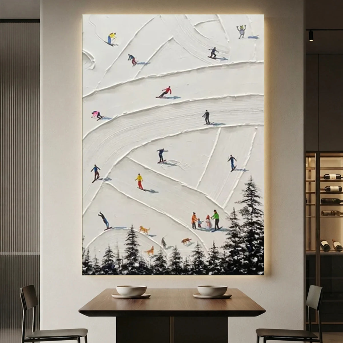 Skiing_Sports_Art_Textured_Painting_Canvas_MM16-for-elegant-restaurant-wall-decor-01.webp