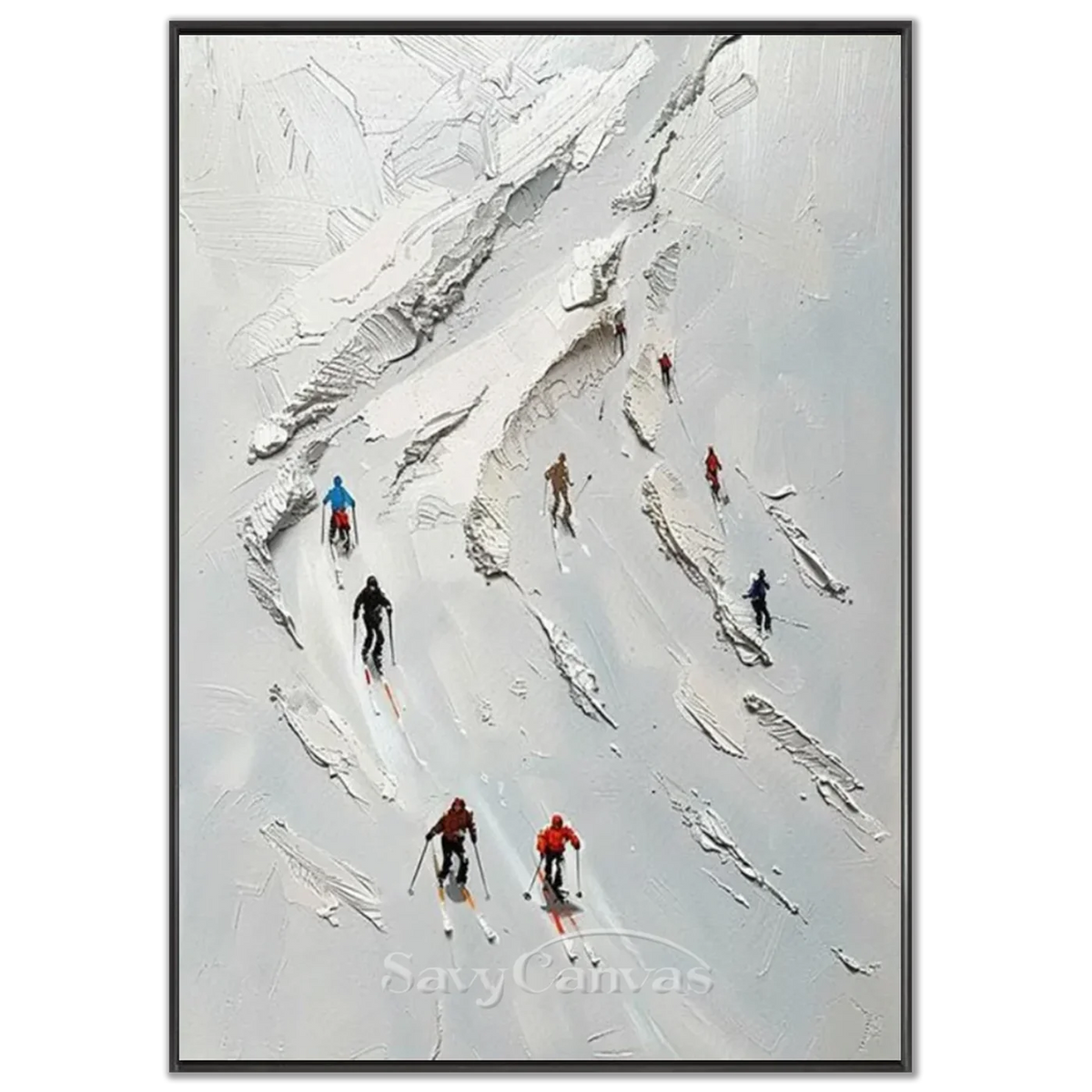 Skiing_Sports_Art_Textured_Painting_Canvas_MM19-black-frame-02.webp