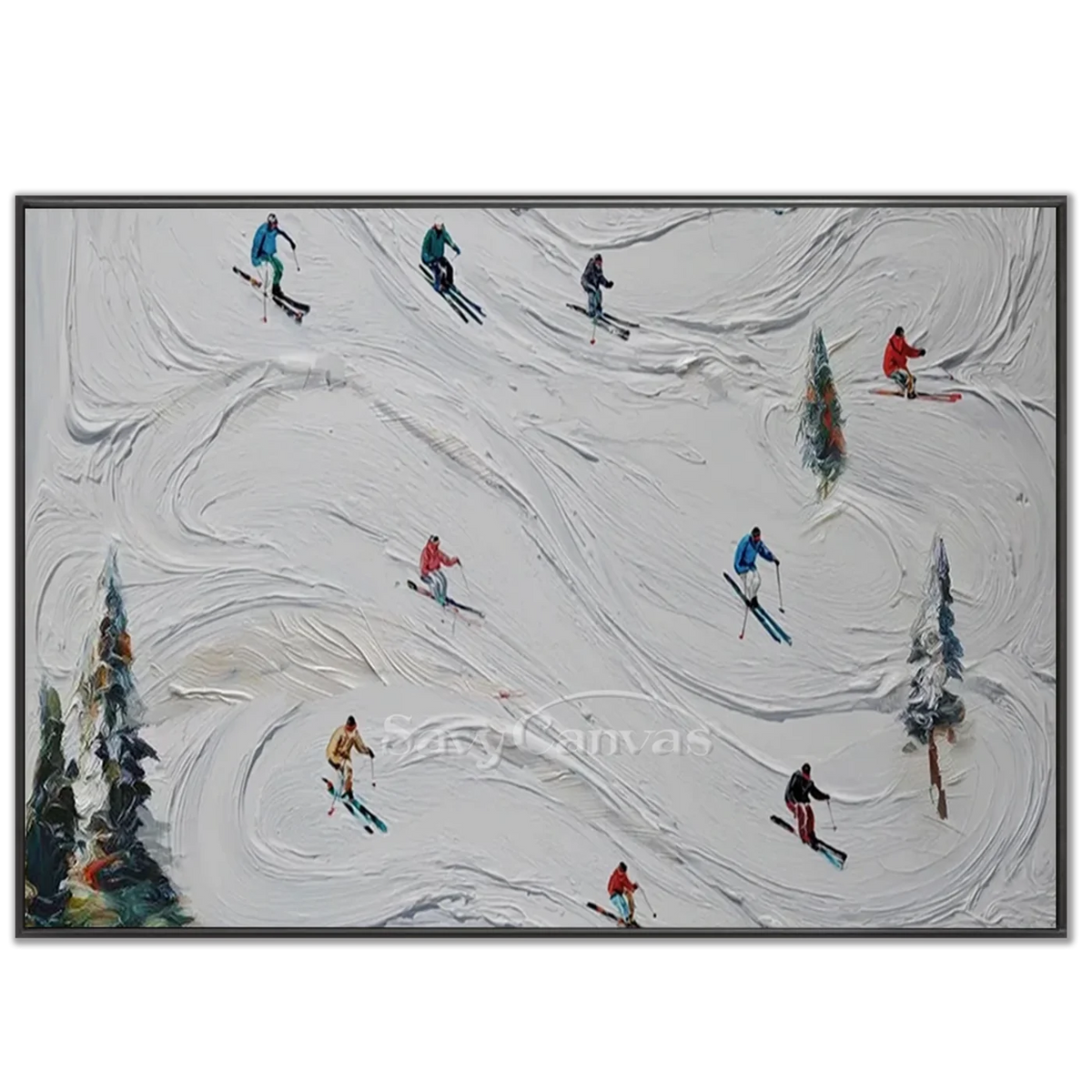 Skiing_Sports_Art_Textured_Painting_Canvas_MM29-black-frame-02.webp