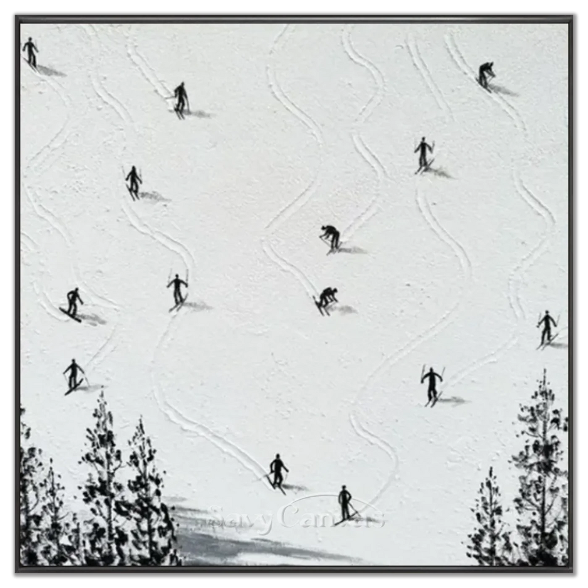 Skiing_Sports_Art_Textured_Painting_Canvas_MM3-black-frame-02.webp